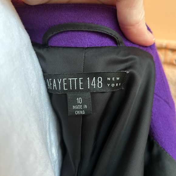 Lafayette 148 Purple Cashmere Blazer Sz 10 Made of Italian Loro Piana & Co Cashm - Picture 5 of 6